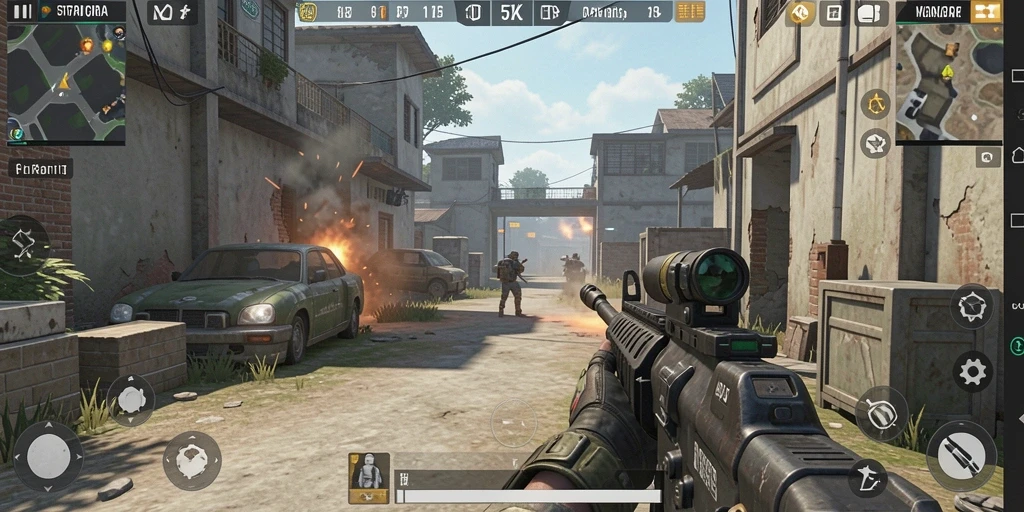 Gameplay intens dengan aksi tembak-menembak seru di 5ZK.