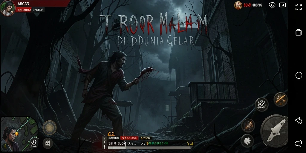 Screenshot gameplay menampilkan suasana Horror yang mencekam.