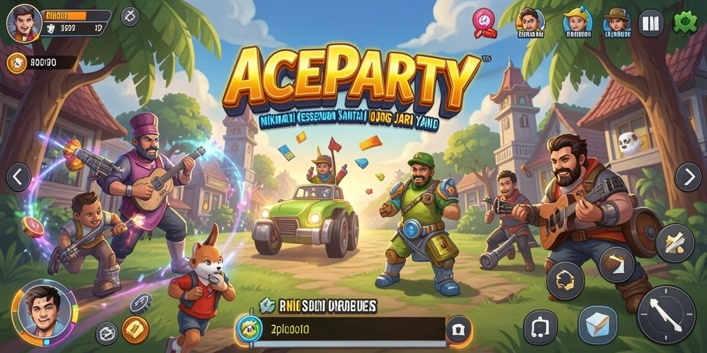 Tangkapan layar ACEPARTY menampilkan gameplay yang seru dan interaktif.