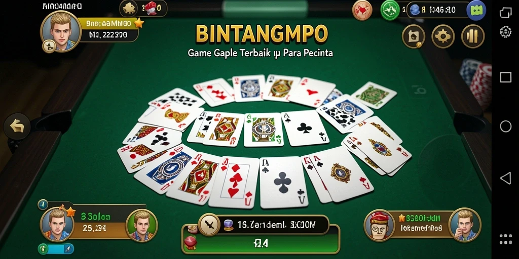 Gameplay seru Gaple di BINTANGMPO dengan teman-teman.