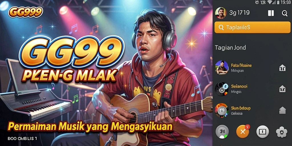 Screenshot GG999 menampilkan gameplay musik yang interaktif dan menyenangkan.