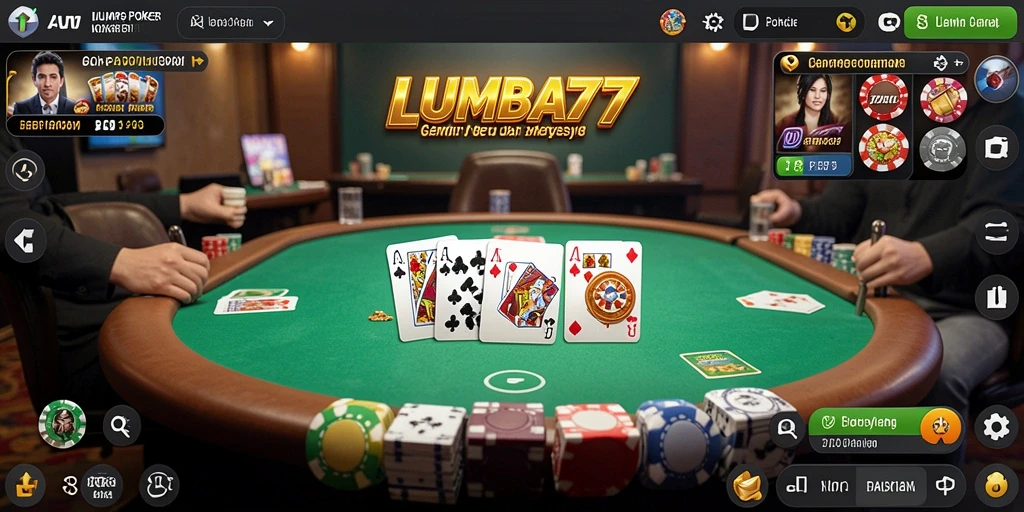 Tampilan gameplay menarik dari LUMBA77 saat bermain poker.
