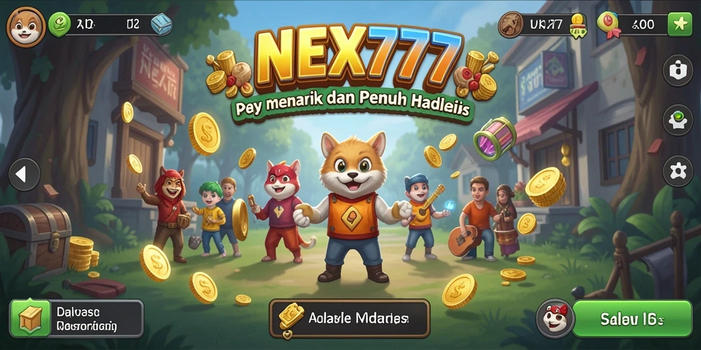 Tampilan gameplay menarik dari NEX777 dengan karakter yang dinamis.
