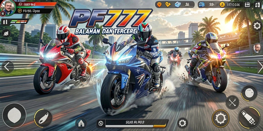 Gameplay balapan motor yang menegangkan dan seru.