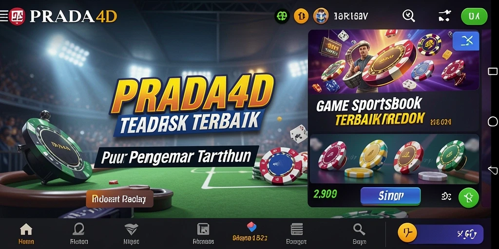 Tampilan utama PRADA4D yang menonjolkan fitur taruhan olahraga.