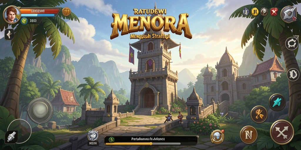 Screenshot gameplay RATUDEWI menunjukkan pertahanan yang strategis dan musuh yang beragam.
