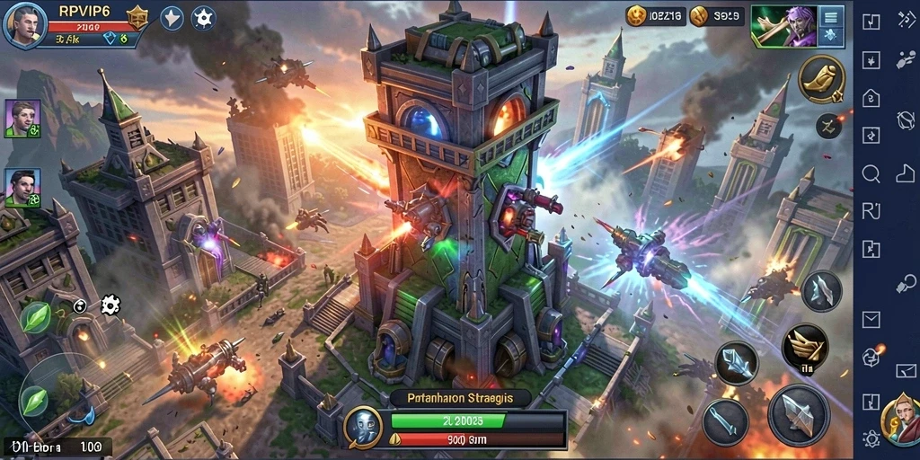 Tangkapan layar menampilkan aksi mendebarkan dari gameplay Tower Defense.
