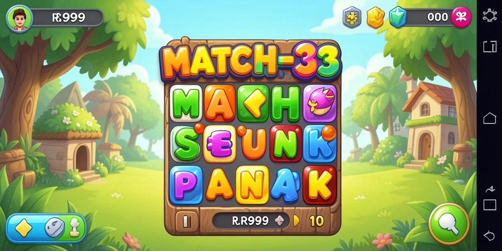 Tampilan gameplay RR999 yang mengasyikkan dalam kategori Match-3.