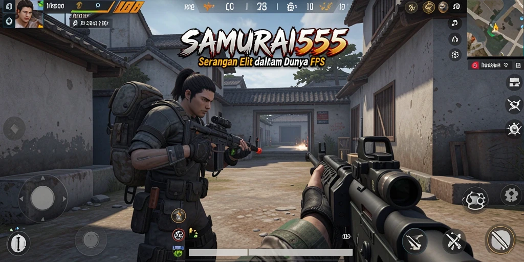 Screenshot menunjukkan aksi mendebarkan dalam game FPS.